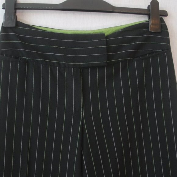 Black dress slacks with pinstripe & wide pant legs - Picture 2 of 4